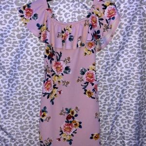 Pink flower dress for girls